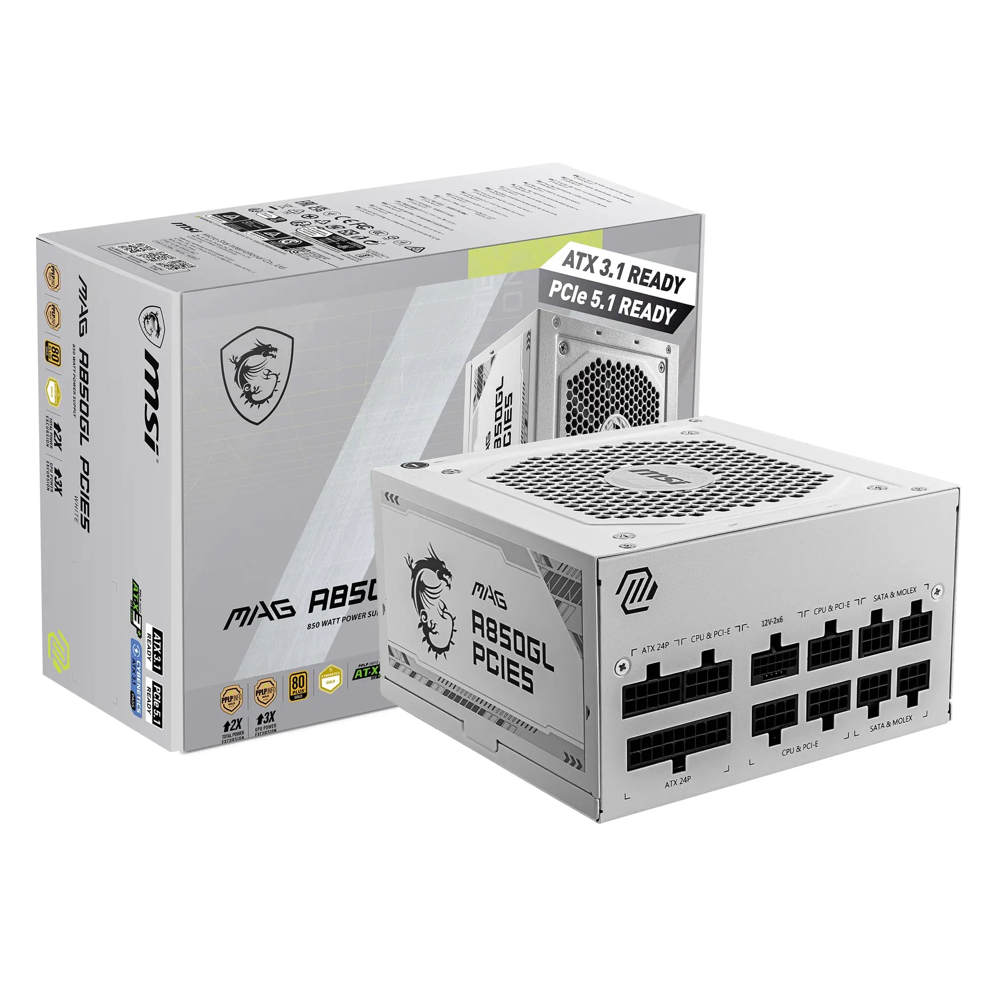 PSU MSI MAG A850GL 80+ GOLD FULL MODULAR PCIE-5 WHITE